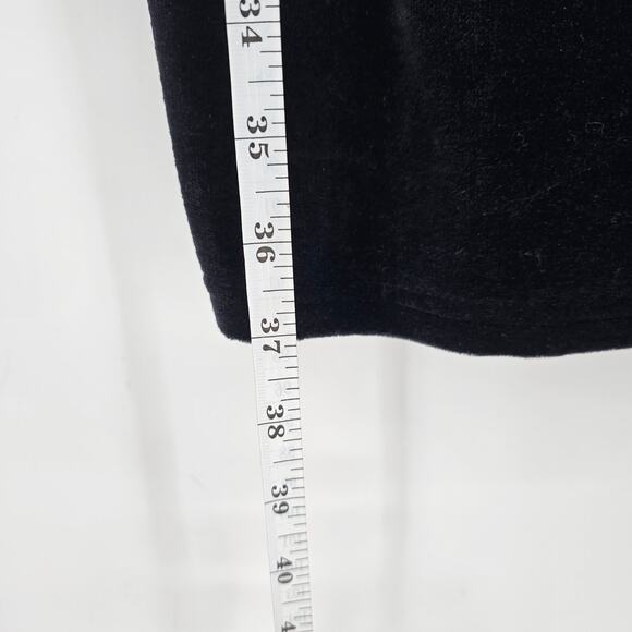 VTG Moda Intl Black Velvet Draped Front Cocktail Above Knee Dress M Glam Vampy - Picture 5 of 5